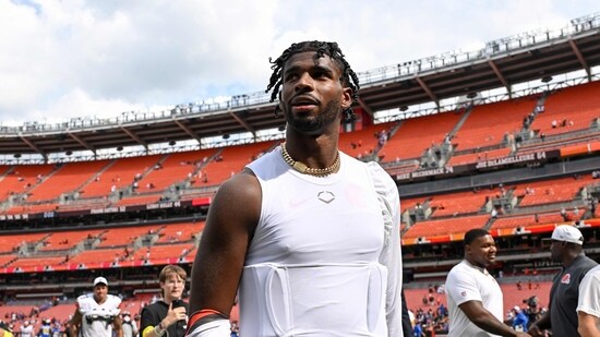 Following the release of Tyler Huntley and the trade of Kenny Pickett, rookie Shedeur Sanders has risen to QB3 on the Cleveland Browns' depth chart. (Photo by Nick Cammett / GETTY IMAGES NORTH AMERICA / Getty Images via AFP) (Getty Images via AFP)
