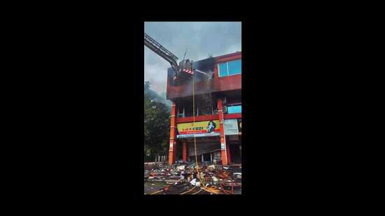 Preliminary reports suggest the fire may have been triggered by a short circuit, though police said CCTV footage is being reviewed to ascertain the exact cause. (HT Photo)