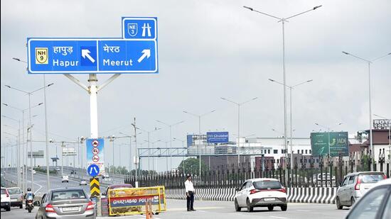 The DME has entry/exit points at Bhojpur, Dasna, near IPEM College, and near ABES College on both sides, officials said. (Sakib Ali/HT Photos)