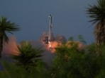 SpaceX's mega rocket Starship makes a test flight from Starbase, Texas, Tuesday. SpaceX's mega rocket Starship makes a test flight from Starbase, Texas, Tuesday.