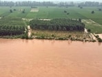 Floods have covered a vast area in Punjab amid heavy rainfall. (Gurpreet Singh/HT)