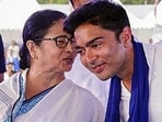 West Bengal chief minister Mamata Banerjee with her nephew and party MP Abhishek Banerjee. (File Photo)