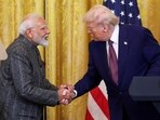 File photo: US President Donald Trump and Prime Minister Narendra Modi shake hands as they attend a joint press conference at the White House.