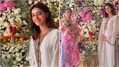 Ananya Panday stuns in ivory kurta set for Ganesh Chaturthi celebration. (Instagram/@ananyapanday) Ananya Panday stuns in ivory kurta set for Ganesh Chaturthi celebration. (Instagram/@ananyapanday)