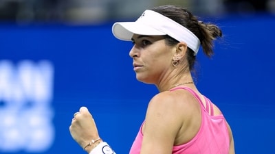 Australia's Ajla Tomljanovic celebrates during her women's singles first round tennis match against USA's Coco Gauff (AFP) Australia's Ajla Tomljanovic celebrates during her women's singles first round tennis match against USA's Coco Gauff (AFP)