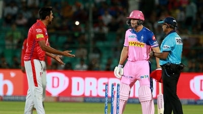 R Ashwin’s IPL career also had its share of controversy. The 2019 'Mankad' dismissal of Rajasthan Royals' Jos Buttler while playing for Kings XI Punjab sparked a widespread debate on "spirit of cricket." (IPL/BCCI Image) R Ashwin’s IPL career also had its share of controversy. The 2019 'Mankad' dismissal of Rajasthan Royals' Jos Buttler while playing for Kings XI Punjab sparked a widespread debate on "spirit of cricket." (IPL/BCCI Image)