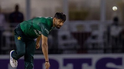 Haris Rauf in action for Pakistan vs West Indies. (AFP)