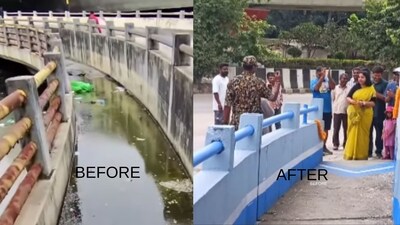 Arun Pai, founder of Bangalore Walks, shared a video on Monday showcasing the newly repaired walkway. (Instagram/arunpai.theblrwalksguy) Arun Pai, founder of Bangalore Walks, shared a video on Monday showcasing the newly repaired walkway. (Instagram/arunpai.theblrwalksguy)