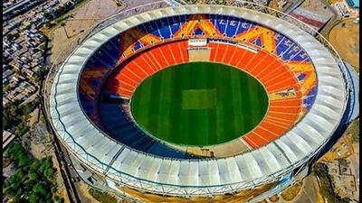 File image of an aerial view of Sardar Patel Stadium, in Motera, in Ahmedabad -- it is expected to be one of the venues if India host the Commonwealth Games 2030. (PTI) File image of an aerial view of Sardar Patel Stadium, in Motera, in Ahmedabad -- it is expected to be one of the venues if India host the Commonwealth Games 2030. (PTI)
