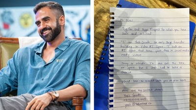 A Mumbai-based founder says he saw Nikhil Kamath in Bandra, sent him a note A Mumbai-based founder says he saw Nikhil Kamath in Bandra, sent him a note