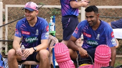 The two later buried the hatchet when Ashwin joined Buttler at Rajasthan Royals in 2022. (Twitter/rajasthanroyals) The two later buried the hatchet when Ashwin joined Buttler at Rajasthan Royals in 2022. (Twitter/rajasthanroyals)