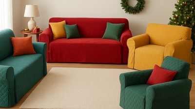 Bright sofa cover sets in festive shades instantly add warmth and charm, creating a refreshed look perfect for seasonal celebrations. Bright sofa cover sets in festive shades instantly add warmth and charm, creating a refreshed look perfect for seasonal celebrations.