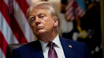 US President Donald Trump during a cabinet meeting at the White House in Washington, DC, US, on Tuesday, August 26, 2025. (Bloomberg) US President Donald Trump during a cabinet meeting at the White House in Washington, DC, US, on Tuesday, August 26, 2025. (Bloomberg)
