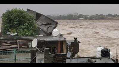The Tawi River at Bhagwati Nagar in Jammu. (PTI) The Tawi River at Bhagwati Nagar in Jammu. (PTI)