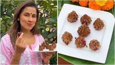 Celebrate Ganesh Chaturthi with healthy sugar-free modaks recipe. (Instagram/@yasminkarachiwala) Celebrate Ganesh Chaturthi with healthy sugar-free modaks recipe. (Instagram/@yasminkarachiwala)
