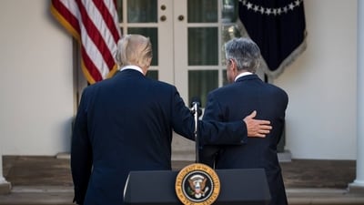 President Trump and Jerome Powell in 2017. President Trump and Jerome Powell in 2017.