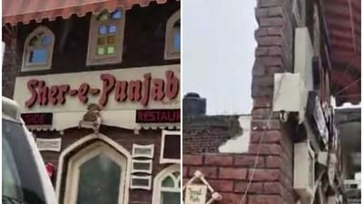 The restaurant which stands just a few feet behind the Beas, was seen with only its front wall and door intact. (X) The restaurant which stands just a few feet behind the Beas, was seen with only its front wall and door intact. (X)