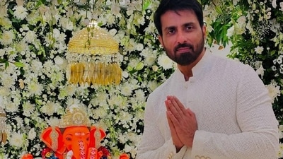 Sonu Sood celebrated Ganesh Chaturthi with his family and shared pictures on Instagram. Sonu Sood celebrated Ganesh Chaturthi with his family and shared pictures on Instagram.