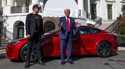 Donald Trump bought himself a Tesla in March and put it up for sale after falling out with Elon Musk (REUTERS FILE) Donald Trump bought himself a Tesla in March and put it up for sale after falling out with Elon Musk (REUTERS FILE)