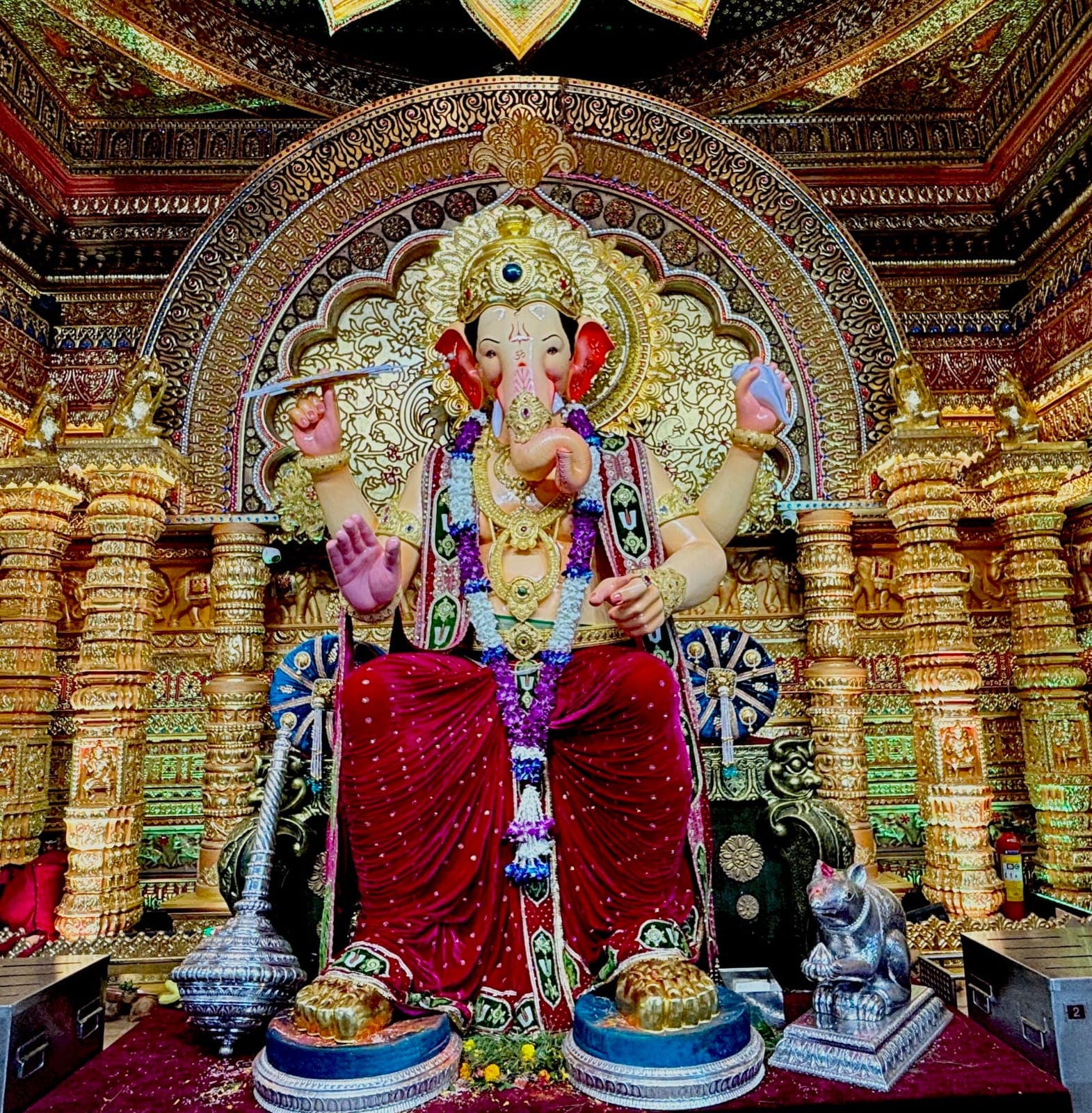 This year, the first look of Lalbaugcha Raja was unveiled earlier on Sunday. (X/@LalbaugchaRaja) This year, the first look of Lalbaugcha Raja was unveiled earlier on Sunday. (X/@LalbaugchaRaja)