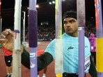 India's Neeraj Chopra during the Men's Javelin Throw Final 