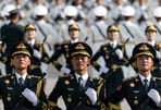 FILE PHOTO: Soldiers of the People's Liberation Army (PLA) of China attend a training ahead of a military parade to mark the 80th anniversary of the end of World War Two, in Beijing, China, August 20, 2025