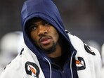 Dallas Cowboys defensive end Micah Parsons walks on the sideline during the second half of a preseason NFL football game against the Atlanta Falcons Friday, Dallas Cowboys defensive end Micah Parsons walks on the sideline during the second half of a preseason NFL football game against the Atlanta Falcons Friday,