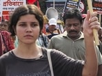 Kolkata: Activists of the Left parties take part in a protest rally against alleged illegal detention and torture of Bengali-speaking migrant workers, in Kolkata, West Bengal, on July 23 (PTI FILE PHOTO)