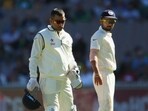 MS Dhoni, left, and Virat Kohli in 2014.