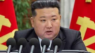 North Korea's state news agency confirmed Kim will visit China at the invitation of Chinese President Xi Jinping to attend celebrations of the 80th anniversary of the war's end. (AP) North Korea's state news agency confirmed Kim will visit China at the invitation of Chinese President Xi Jinping to attend celebrations of the 80th anniversary of the war's end. (AP)