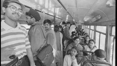 Delhi University students taking a ride in a U-Special bus in 1995. (Sanjay Sharma/HT Archive) Delhi University students taking a ride in a U-Special bus in 1995. (Sanjay Sharma/HT Archive)