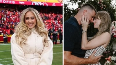 Brittany Mahomes reacts to Taylor Swift, Travis Kelce's engagement with sweet message (brittanylynne/Instagram, taylorswift/Instagram) Brittany Mahomes reacts to Taylor Swift, Travis Kelce's engagement with sweet message (brittanylynne/Instagram, taylorswift/Instagram)