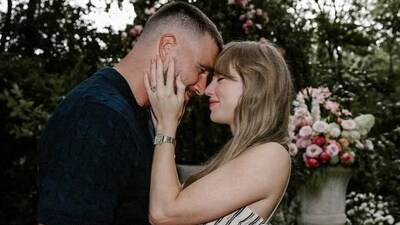 NFL star Travis Kelce and Taylor Swift recently got engaged. (via REUTERS)