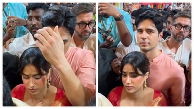 Janhvi Kapoor and Sidharth Malhotra visited Lalbaugcha Raja pandal for Ganesh Chaturthi blessings, alongside director Tushar Jalota. The duo stars in the upcoming film Param Sundari, set to release on August 29. Janhvi Kapoor and Sidharth Malhotra visited Lalbaugcha Raja pandal for Ganesh Chaturthi blessings, alongside director Tushar Jalota. The duo stars in the upcoming film Param Sundari, set to release on August 29.