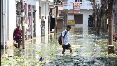 Residents struggling in floods for the fourth time this year in over a dozen low-lying localities of the city. (Anil Kumar Maurya/HT) Residents struggling in floods for the fourth time this year in over a dozen low-lying localities of the city. (Anil Kumar Maurya/HT)