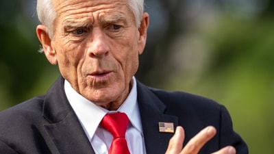 Peter Navarro, White House senior counselor for trade and manufacturing, speaks to members of the media (Bloomberg)