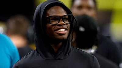 Travis Hunter of the Jacksonville Jaguars stands on the sideline during the fourth quarter of the NFL Preseason 2025 against the New Orleans Saints. (Getty Images via AFP) Travis Hunter of the Jacksonville Jaguars stands on the sideline during the fourth quarter of the NFL Preseason 2025 against the New Orleans Saints. (Getty Images via AFP)