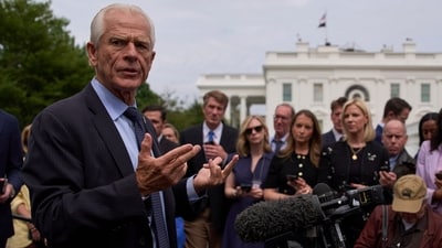 White House trade counselor Peter Navarro speaks with reporters at the White House, Thursday, May 29, 2025, in Washington. (AP Photo/Evan Vucci) (AP) White House trade counselor Peter Navarro speaks with reporters at the White House, Thursday, May 29, 2025, in Washington. (AP Photo/Evan Vucci) (AP)