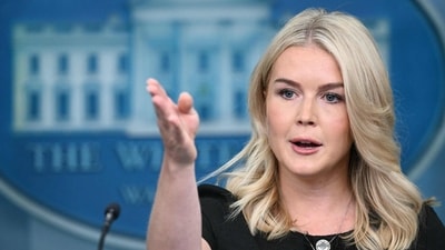 Karoline Leavitt said if people were not aligned with President Trump or Secretary Kennedy's vision of making America healthy again, they would ‘gladly show them the door.’ (AFP)
