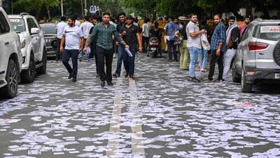 Widespread defacement of North Campus in 2023. (HT Archive) Widespread defacement of North Campus in 2023. (HT Archive)