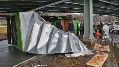 Trucks that try to drive under the low bridges on Storrow Drive and two other Boston-area roads can end up with tops peeled back. Trucks that try to drive under the low bridges on Storrow Drive and two other Boston-area roads can end up with tops peeled back.