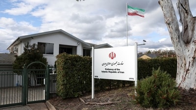 An Iranian flag flutters outside the Embassy of the Islamic Republic of Iran in Canberra, Australia An Iranian flag flutters outside the Embassy of the Islamic Republic of Iran in Canberra, Australia