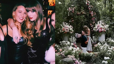How did Blake Lively react to Taylor Swift's engagement? (Instagram/blakelively/taylorswift) How did Blake Lively react to Taylor Swift's engagement? (Instagram/blakelively/taylorswift)