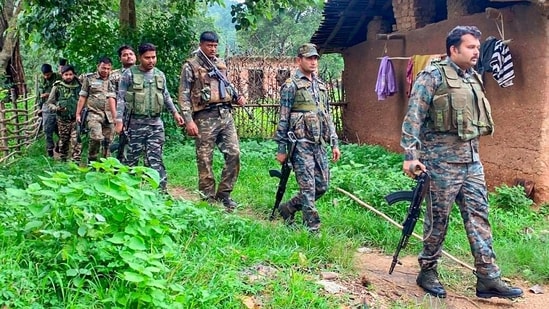 Gumla, July 26(ANI): Three JJMP (Jharkhand Jan Mukti Parishad) Naxalites shoot dead by Gumla Police in an encounter during a search operation in Gumla, on Saturday. (ANI Photos) (Somnath Sen)
