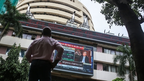 The Bombay Stock Exchange building on Dalal Street in Mumbai. (Bloomberg)