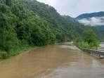 Flooded Rishikesh–Badrinath highway in Uttarakhand’s Rudraprayag. (Sourced)