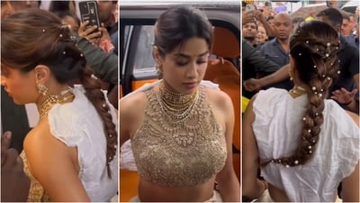 Janhvi Kapoor's stylist explains tissues on her back during film promotion. (Instagram) Janhvi Kapoor's stylist explains tissues on her back during film promotion. (Instagram)