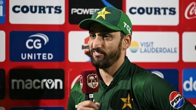Salman Ali Agha speaks in an interview following Pakistan's T20I vs West Indies. (AFP) Salman Ali Agha speaks in an interview following Pakistan's T20I vs West Indies. (AFP)