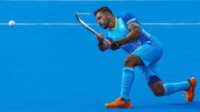 India’s captain Harmanpreet Singh in action against China on Thursday. (PTI)