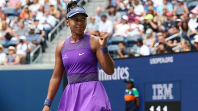 Japan's Naomi Osaka reacts after her victory over USA's Hailey Baptiste at the US Open. (AFP) Japan's Naomi Osaka reacts after her victory over USA's Hailey Baptiste at the US Open. (AFP)
